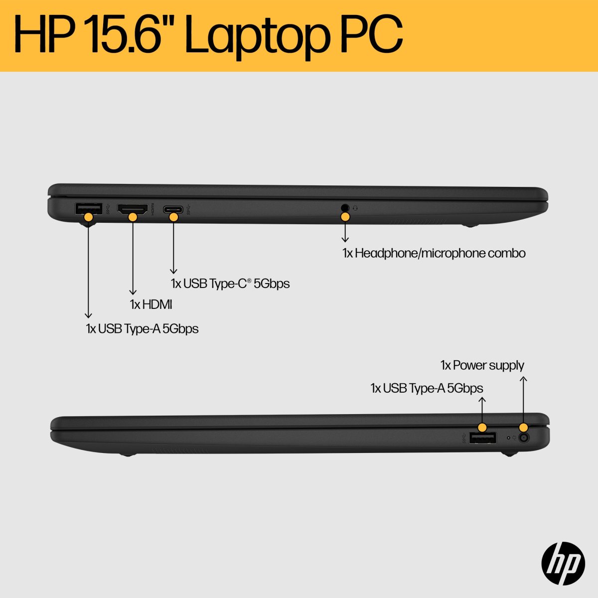HP 15-fc0049na AMD Ryzen™ 5 7520U Laptop 39.6 cm (15.6") Full HD 16 GB LPDDR5-SDRAM 512 GB SSD Wi-Fi 6 (802.11ax) Windows 11 Home Silver - Image 4