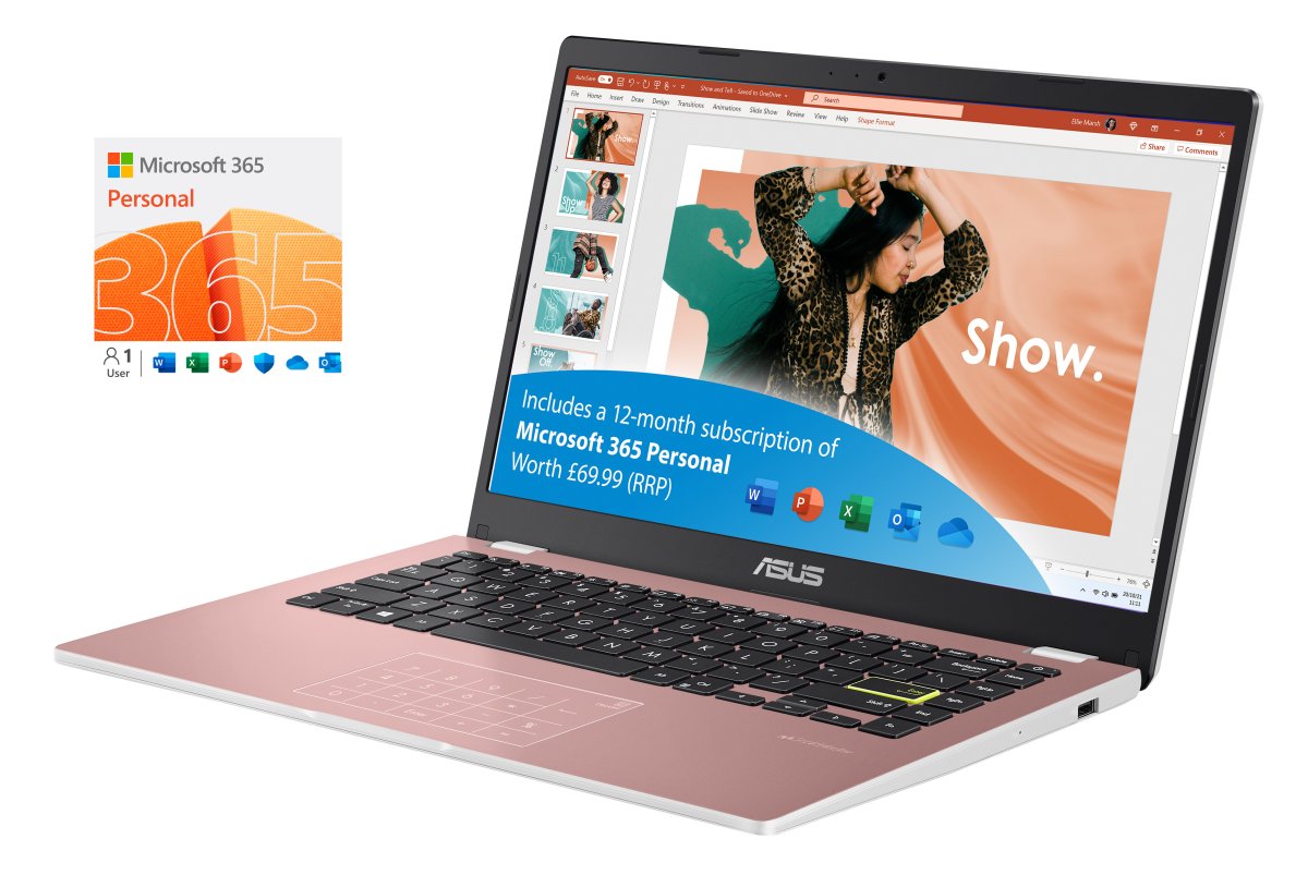 ASUS Vivobook Go 14 E410KA-EK592WS Intel® Celeron® N N4500 Laptop 35.6 cm (14") Full HD 4 GB DDR4-SDRAM 128 GB eMMC Wi-Fi 5 (802.11ac) Windows 11 Home in S mode Pink gold - Image 3