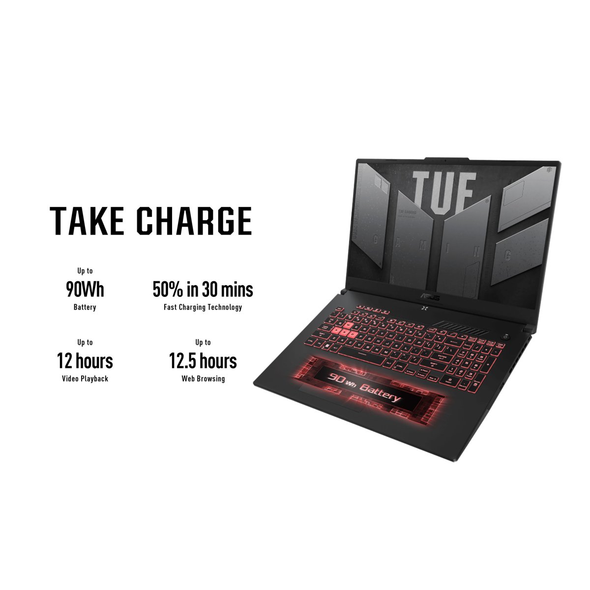 ASUS TUF Gaming A17 FA707XI-HX021W AMD Ryzen™ 9 7940HS Laptop 43.9 cm (17.3") Full HD 16 GB DDR5-SDRAM 512 GB SSD NVIDIA GeForce RTX 4070 Wi-Fi 6 (802.11ax) Windows 11 Home Black, Grey - Image 9