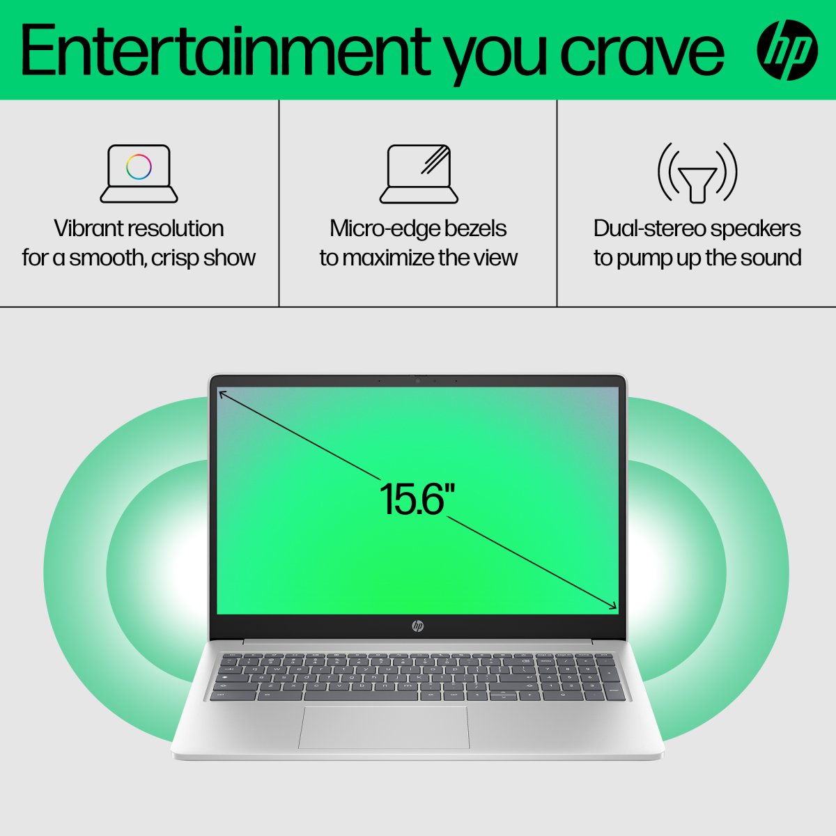HP Chromebook 15a-nb0004na Intel® Core™ i3 i3-N305 39.6 cm (15.6") Full HD 8 GB LPDDR5-SDRAM 256 GB Flash Wi-Fi 6 (802.11ax) ChromeOS Silver - Image 10