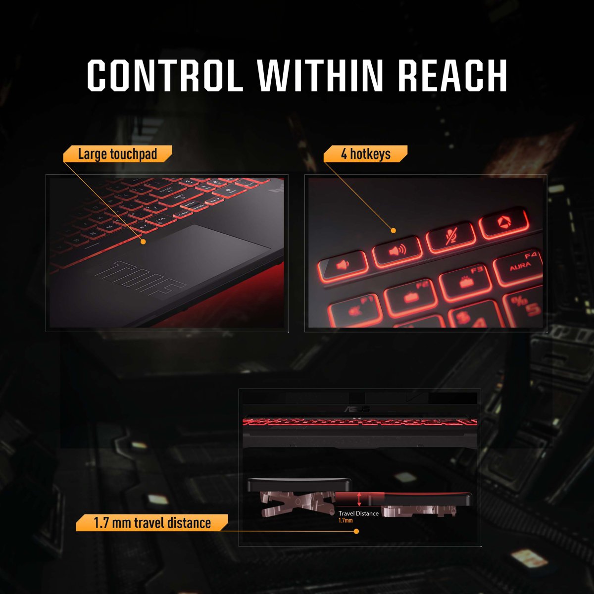 ASUS TUF Gaming A16 FA607NU-RL051W AMD Ryzen™ 5 7535HS Laptop 40.6 cm (16") WUXGA 16 GB DDR5-SDRAM 512 GB SSD NVIDIA GeForce RTX 4050 Wi-Fi 6 (802.11ax) Windows 11 Home Black, Grey - Image 3