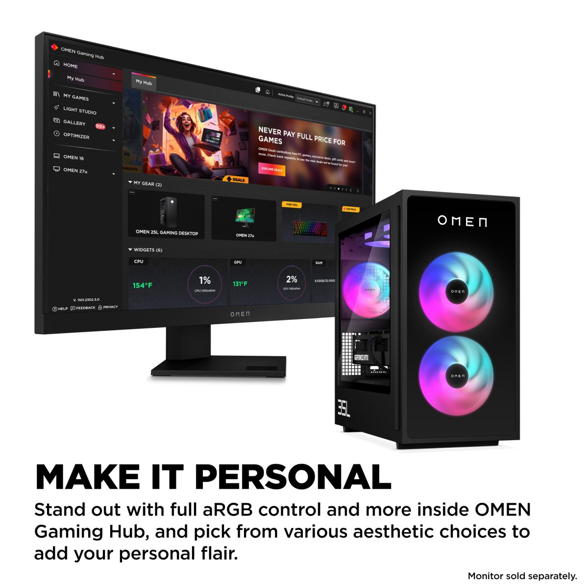 HP OMEN 35L GT16-0034na Intel Core Ultra 7 265K 32 GB DDR5-SDRAM 2 TB HDD+SSD NVIDIA GeForce RTX 5080 Windows 11 Home Tower PC AI PC Black - Image 8