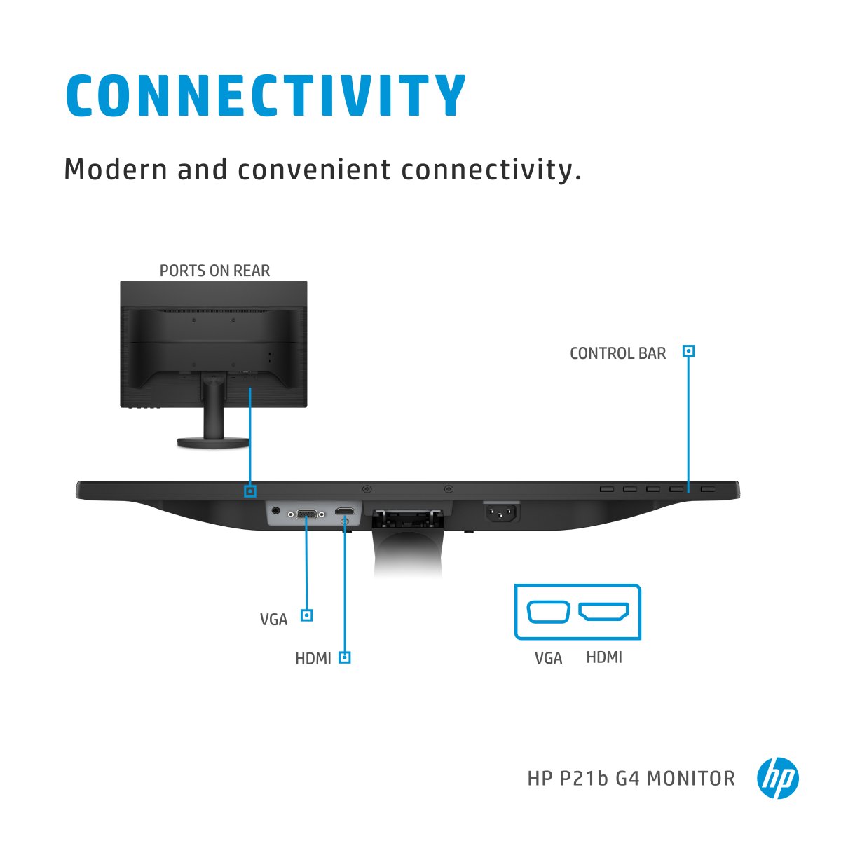 HP P21b G4 computer monitor 52.6 cm (20.7") 1920 x 1080 pixels Full HD LED Black - Image 6