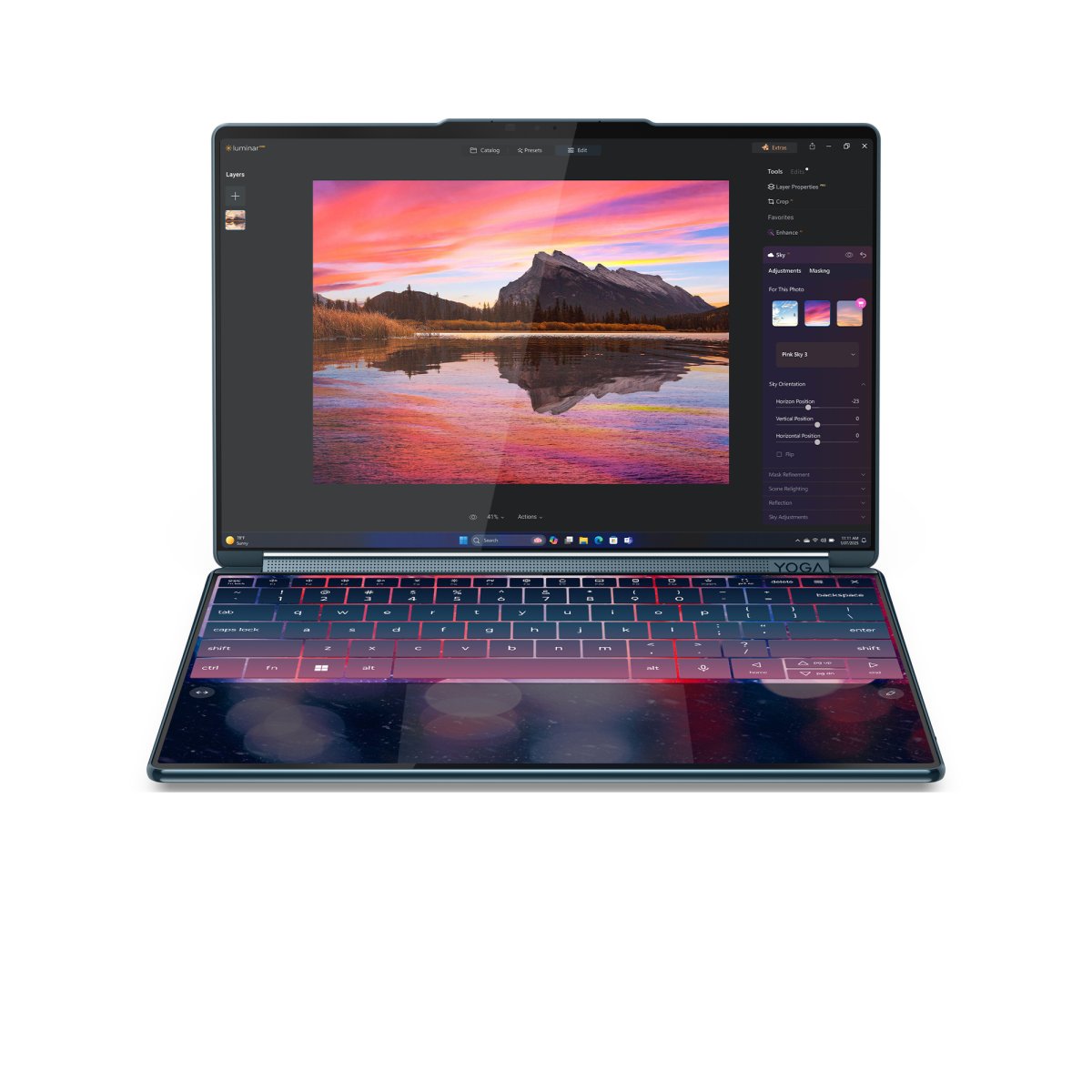 Lenovo Yoga Book 9 14IAH10 Intel Core Ultra 7 255H Hybrid (2-in-1) 35.6 cm (14") Touchscreen 2.8K 32 GB LPDDR5x-SDRAM 1 TB SSD Wi-Fi 7 (802.11be) Windows 11 Home English Teal