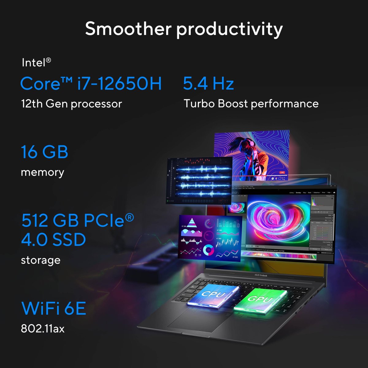 ASUS Vivobook 16X K3605ZU-N1058W Intel® Core™ i7 i7-12650H Laptop 40.6 cm (16") WUXGA 16 GB DDR4-SDRAM 512 GB SSD NVIDIA GeForce RTX 4050 Wi-Fi 6E (802.11ax) Windows 11 Home Silver - Image 20