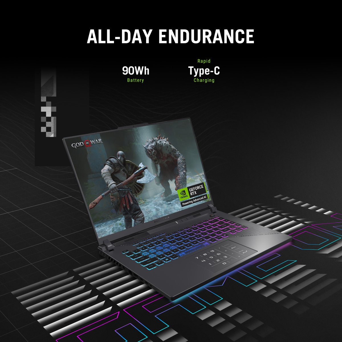 ASUS ROG Strix G16 G614PM-RV007W AMD Ryzen™ 9 8940HX Laptop 40.6 cm (16") WUXGA 16 GB DDR5-SDRAM 1 TB SSD NVIDIA GeForce RTX 5060 Wi-Fi 6E (802.11ax) Windows 11 Home Black, Grey - Image 19