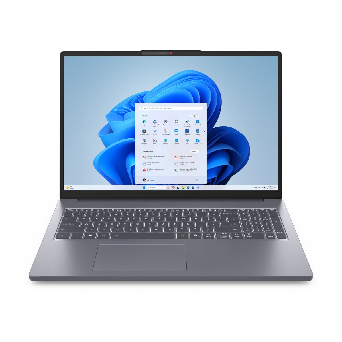Lenovo IdeaPad Slim 3 16ARP10 AMD Ryzen™ 7 Laptop 40.6 cm (16") WUXGA 8 GB DDR5-SDRAM 256 GB SSD Wi-Fi 7 (802.11be) Windows 11 Home in S mode English Grey