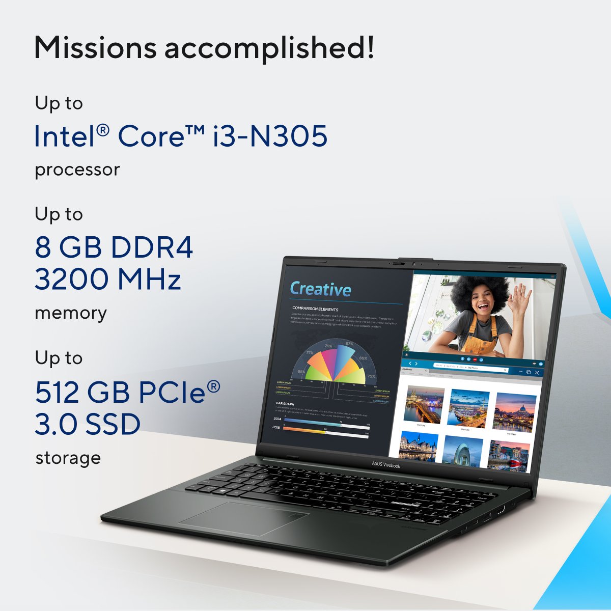 ASUS Vivobook Go 15 E1504GA-NJ570WS Intel® N N100 Laptop 39.6 cm (15.6") Full HD 4 GB DDR4-SDRAM 128 GB Flash Wi-Fi 6E (802.11ax) Windows 11 Home in S mode Silver - Image 12