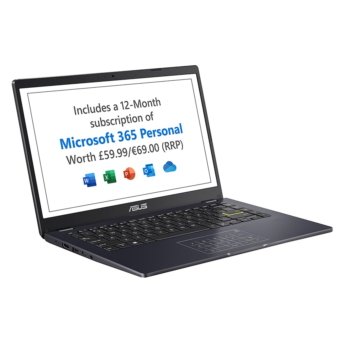 ASUS Vivobook Go 14 E410KA-EB996WS Intel® Celeron® N N4500 Laptop 35.6 cm (14") Full HD 4 GB DDR4-SDRAM 128 GB eMMC Wi-Fi 5 (802.11ac) Windows 11 Home in S mode Black, Blue - Image 2