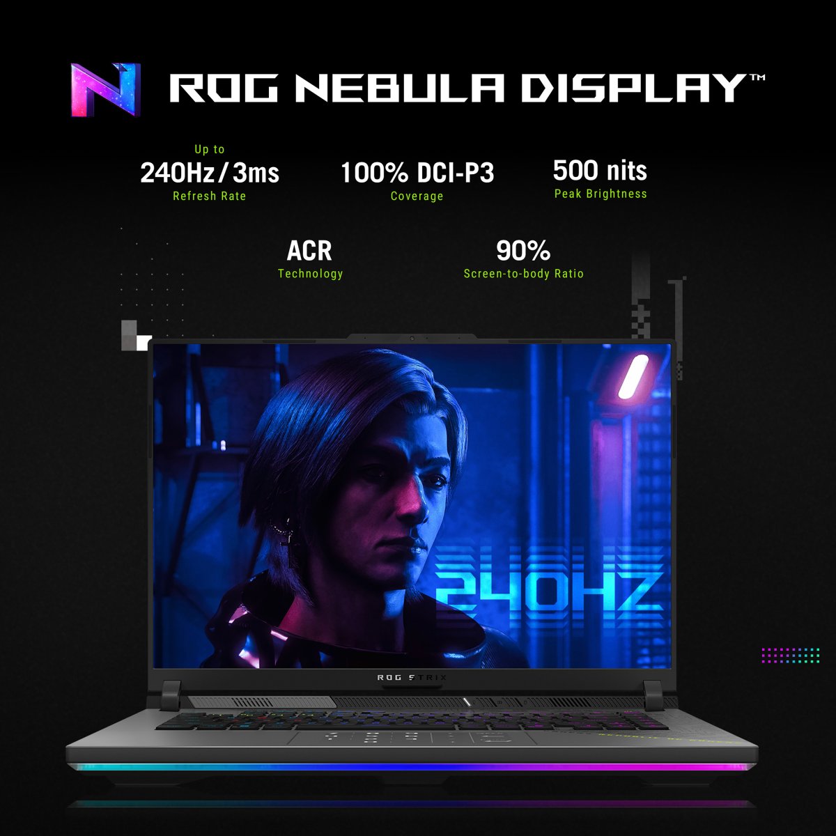 ASUS ROG Strix G16 G614PM-RV007W AMD Ryzen™ 9 8940HX Laptop 40.6 cm (16") WUXGA 16 GB DDR5-SDRAM 1 TB SSD NVIDIA GeForce RTX 5060 Wi-Fi 6E (802.11ax) Windows 11 Home Black, Grey - Image 14