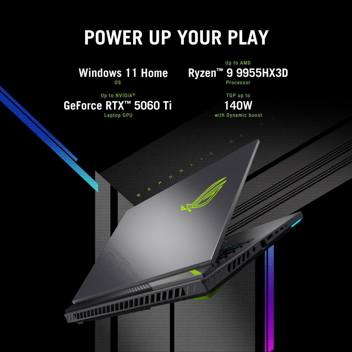 ASUS ROG Strix G16 G614PM-RV007W AMD Ryzen™ 9 8940HX Laptop 40.6 cm (16") WUXGA 16 GB DDR5-SDRAM 1 TB SSD NVIDIA GeForce RTX 5060 Wi-Fi 6E (802.11ax) Windows 11 Home Black, Grey - Image 13